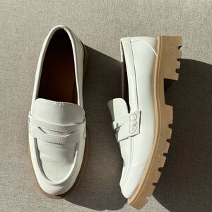 A New Day Target White Women’s Faux Leather Loafers, Size 6